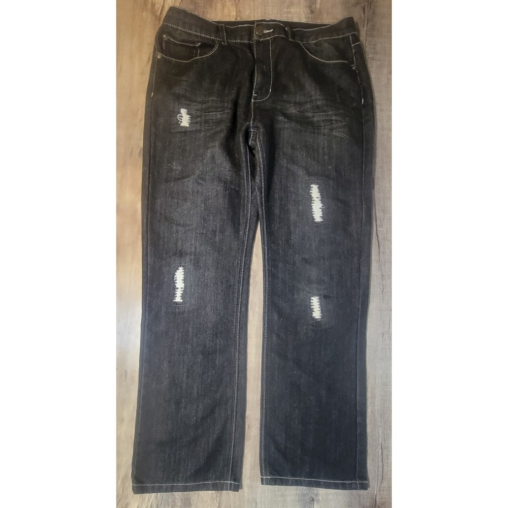 Mecca Mens 38x32 Black Baggy Jeans Y2K Hip Hop‎ Streetwear Grunge Skater VTG EUC